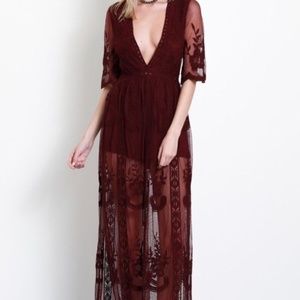 ONE LEFT! dress | boho lace romper maxi
